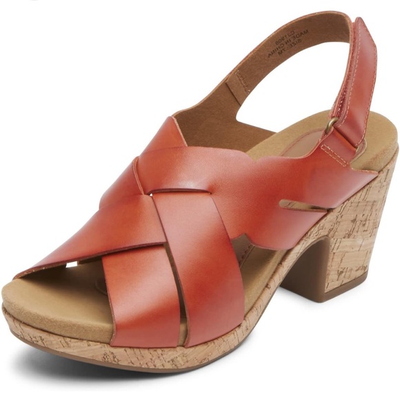 Cobb Hill by New Balance Orange Leather Mules - Picture 1 of 9